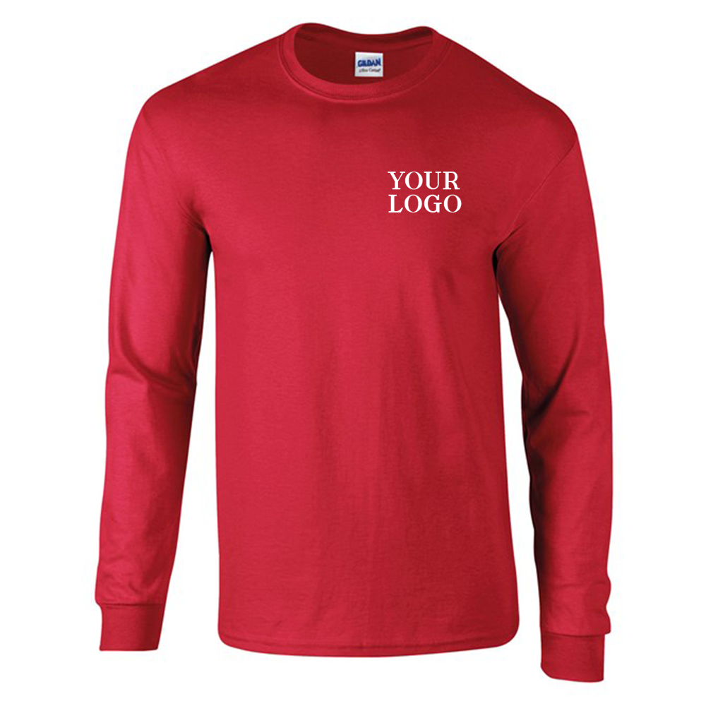 Long sleeve red t shirt deals