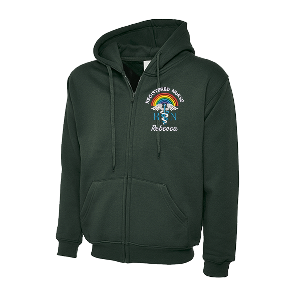 NHS Rainbow Fleece Jacket  Personalised Zipped NHS Fleece Jackets – Custom  Uniforms