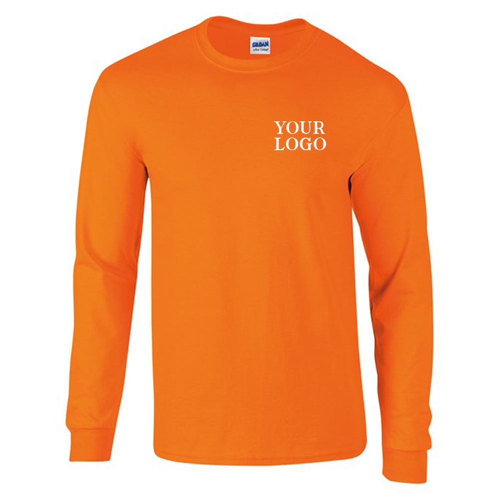 Unisex Long Sleeve Cuffed T shirt with FREE Logo GD014 Custom
