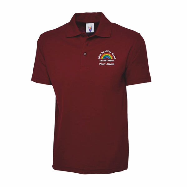 NHS Hospital Rainbow Polo Shirt Personalised NHS Polo Shirt Custom