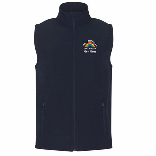 NHS Rainbow Softshell Gilet NHS Logo Bodywarmers for Hospital Staff Custom Uniforms