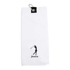 Personalised Tri Fold Golf Towel (Women's Design)
