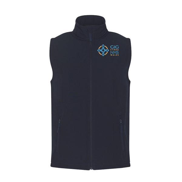 NHS Wales Softshell Gilet NHS Logo Bodywarmers for Hospital Staff Custom Uniforms