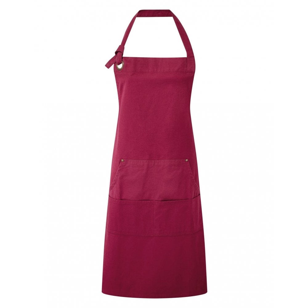 Durston Pottery Apron - Burnt Orange, Cotton Canvas, Adjustable Strap, Split Leg, With Pocket